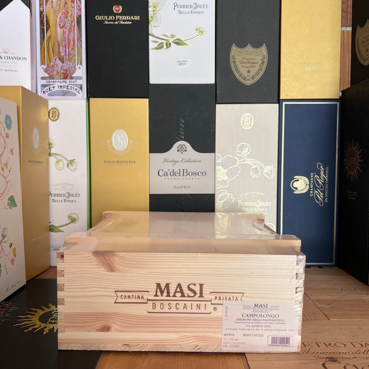 Masi Amarone Campolongo di Torbe 2015 cassa di legno 3 bottigliea